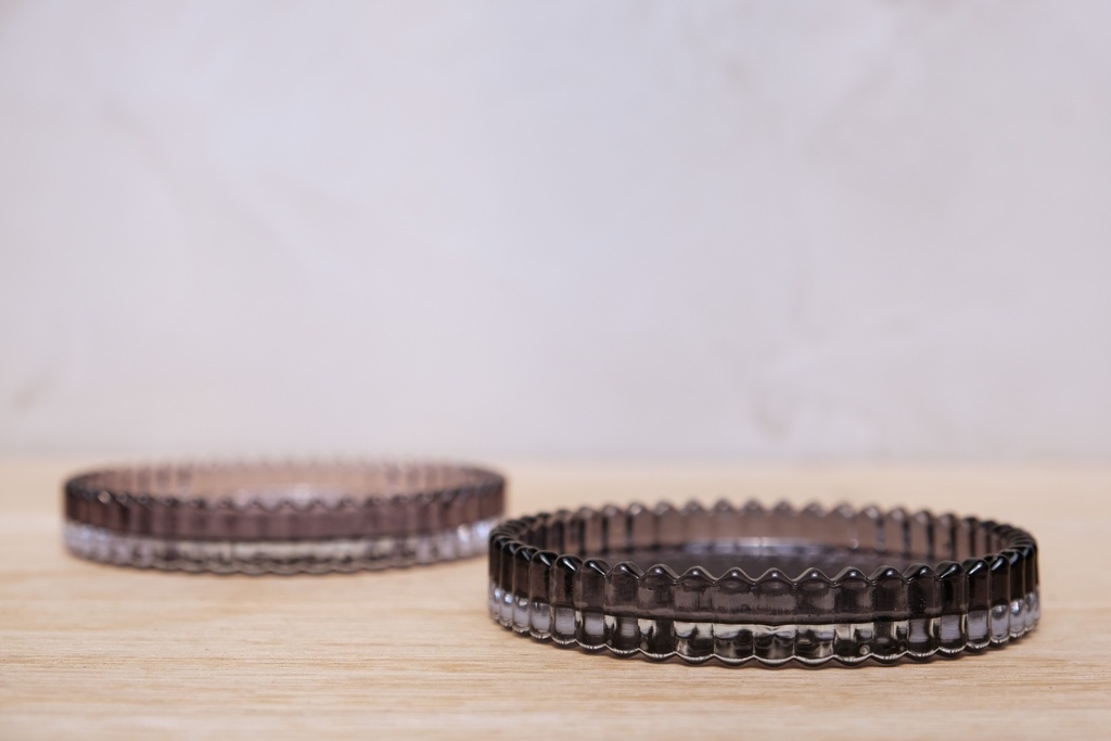 Glass Candle Dish fumé (dark)